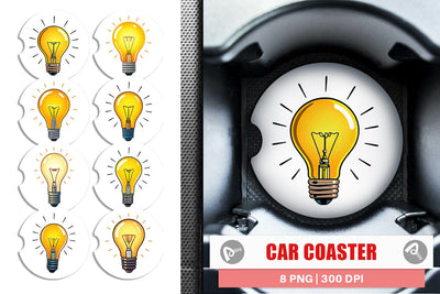 Car Coaster Light Bulb Sublimation artnoy 