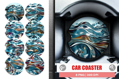 Car Coaster Liquid Metal Flow Sublimation artnoy 
