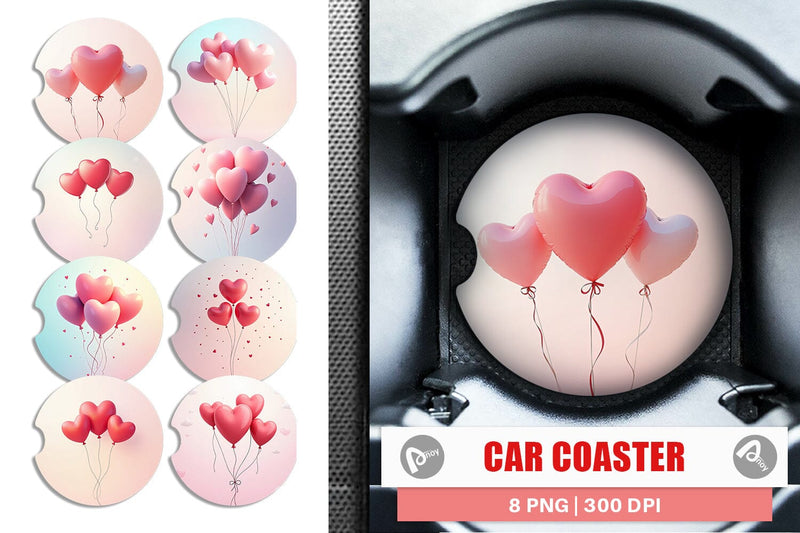 Car Coaster Love Balloon Sublimation artnoy 