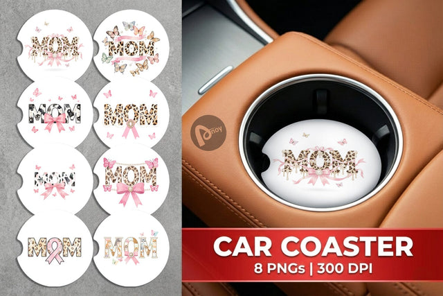 Car Coaster Luxury Watercolor MOM Pearl Sublimation artnoy 