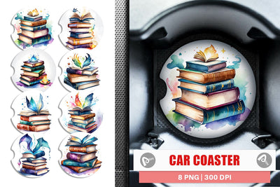 Car Coaster Magical Books Sublimation artnoy 