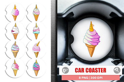 Car Coaster Magical Ice Cream Sublimation artnoy 