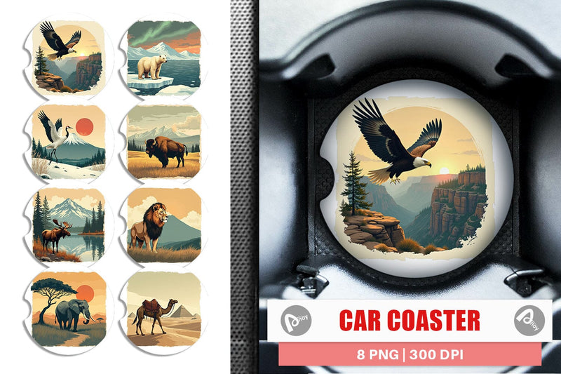 Car Coaster Majestic Animal Posters Sublimation artnoy 