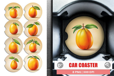 Car Coaster Mango Fruit Sublimation artnoy 