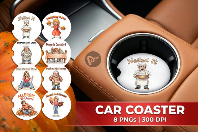 Car Coaster Manic Harvest Prep Retro Sublimation artnoy 