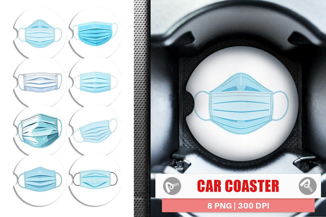 Car Coaster Medical Mask Sublimation artnoy 