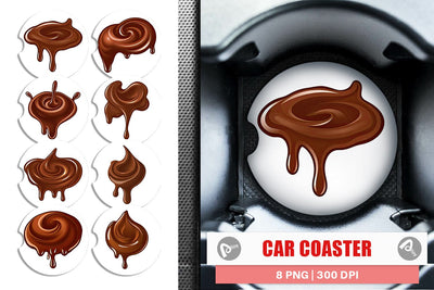 Car Coaster Melting Chocolate Sublimation artnoy 