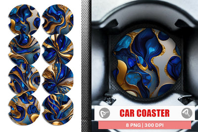 Car Coaster Metallic Marble Abstract Sublimation artnoy 