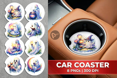Car Coaster Midnight Espresso Magic Art Sublimation artnoy 