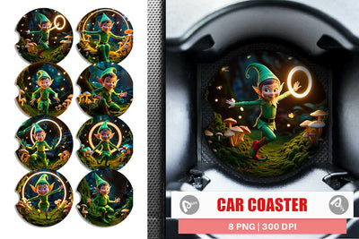 Car Coaster Mischievous Elf Sublimation artnoy 