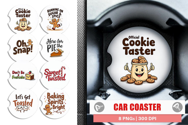 Car Coaster Misfit Holiday Treats: Funny Foodie Quotes Sublimation artnoy 