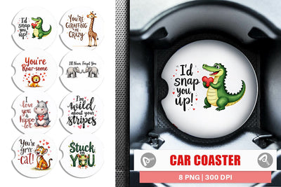 Car Coaster Modern Jungle Heart Minimalist Valentine Quotes Sublimation artnoy 