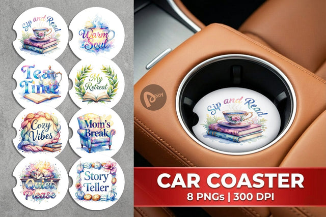 Car Coaster Mom Reading Quotes Sublimation artnoy 