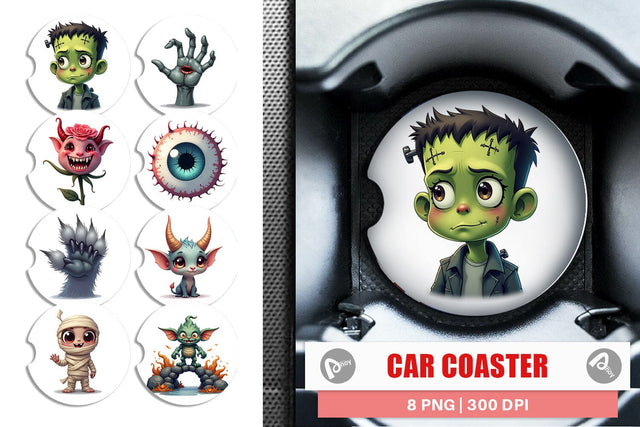 Car Coaster Monster Mashups Sublimation artnoy 