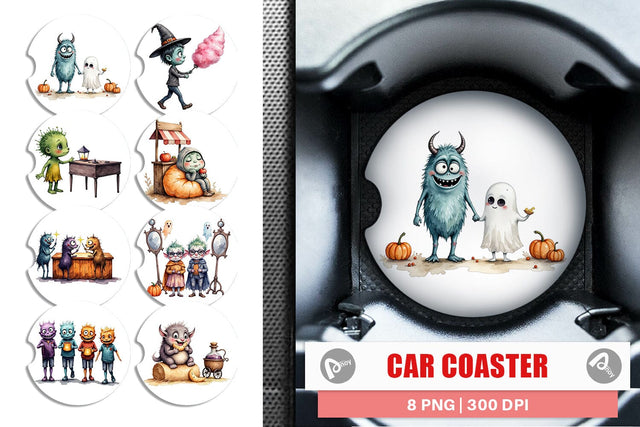 Car Coaster Monster Night Market Sublimation artnoy 