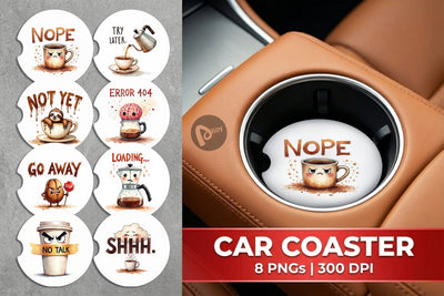 Car Coaster Morning Grump Coffee Sarcastic Quotes Sublimation artnoy 