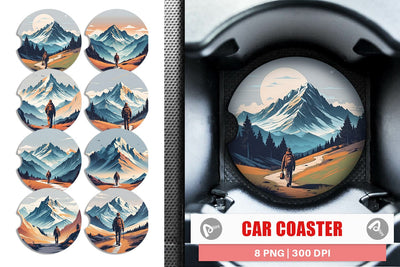 Car Coaster Mountain Sublimation artnoy 