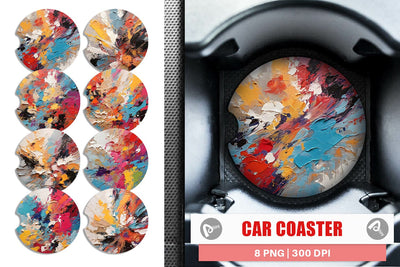 Car Coaster Multicolor Painting Sublimation artnoy 