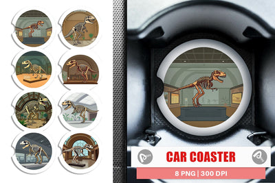 Car Coaster Museum Dino Skeleton Sublimation artnoy 
