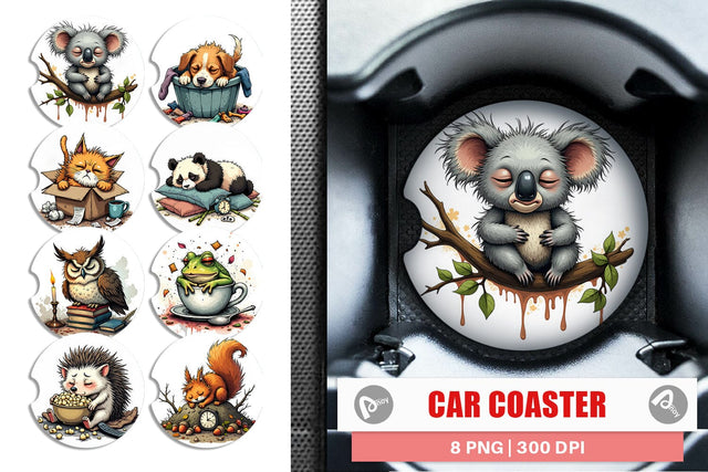 Car Coaster Nap Chaos Critters Sublimation artnoy 