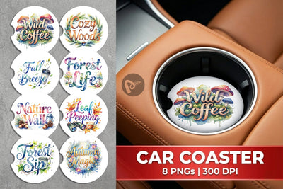 Car Coaster Nature Forest Coffee Quotes Sublimation artnoy 
