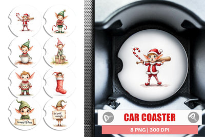 Car Coaster Naughty Elves Sublimation artnoy 