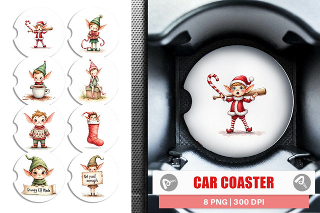 Car Coaster Naughty Elves Sublimation artnoy 