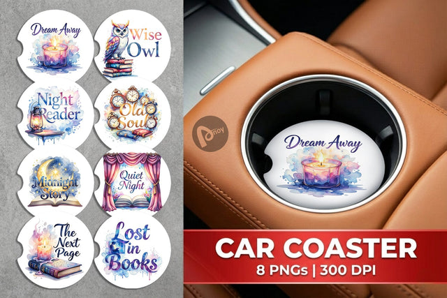 Car Coaster Night Owl Quotes Sublimation artnoy 
