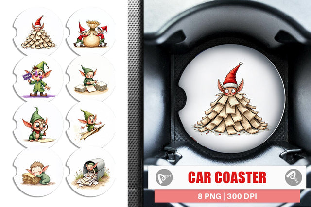 Car Coaster North Pole Mailroom Mayhem Sublimation artnoy 