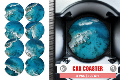 Car Coaster Ocean Surface Sublimation artnoy 