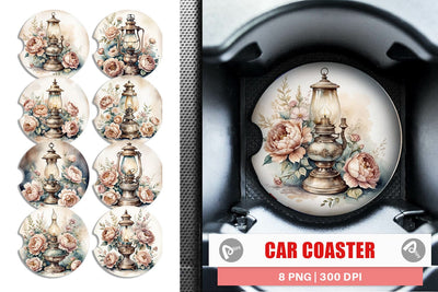 Car Coaster Oil Lamp Sublimation artnoy 