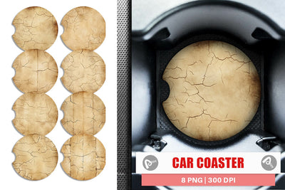 Car Coaster Old Paper Sublimation artnoy 
