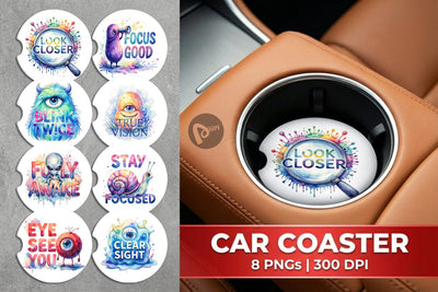 Car Coaster One Eyed Monster Wisdom Quotes Sublimation artnoy 