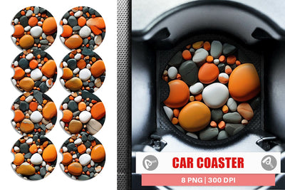 Car Coaster Orange Stone Texture Sublimation artnoy 