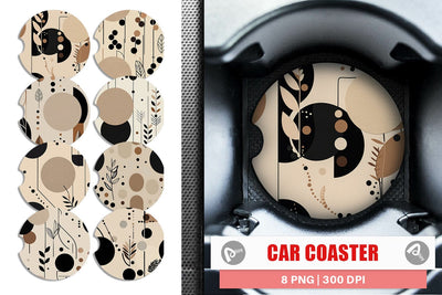 Car Coaster Organic Elements Pattern Sublimation artnoy 