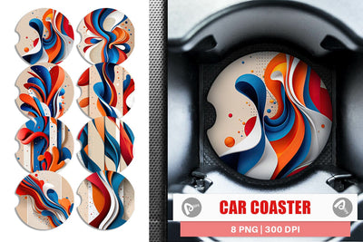 Car Coaster Organic Flow Sublimation artnoy 