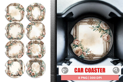 Car Coaster Ornate Frame Sublimation artnoy 