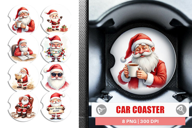 Car Coaster Overworked Santa Sublimation artnoy 