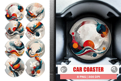 Car Coaster Paint Brush Painting Sublimation artnoy 
