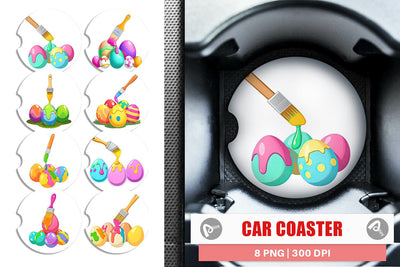 Car Coaster Paintbrush Sublimation artnoy 