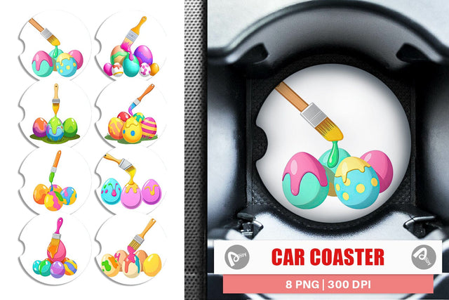 Car Coaster Paintbrush Sublimation artnoy 