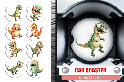 Car Coaster Panic Dino Sublimation artnoy 