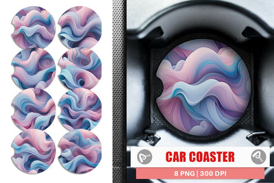 Car Coaster Pastel Cloud Flow Sublimation artnoy 