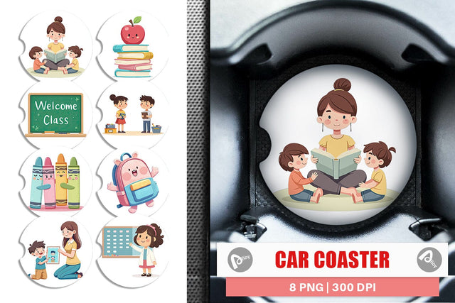 Car Coaster Pastel Felt Class Sublimation artnoy 