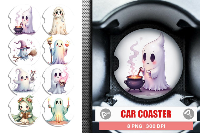 Car Coaster Pastel Necromancer Ghost Sublimation artnoy 