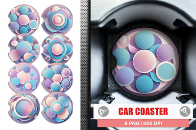 Car Coaster Pastel Organic Shapes Sublimation artnoy 