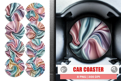 Car Coaster Pastel Silk Satin Sublimation artnoy 