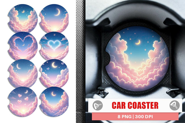 Car Coaster Pastel Sky Sublimation artnoy 
