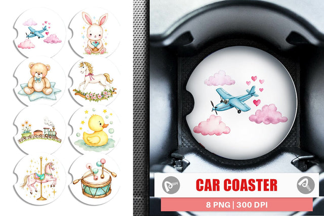 Car Coaster Pastel Toyland Sublimation artnoy 