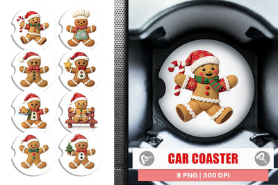 Car Coaster Patchwork Gingerbread Sublimation artnoy 